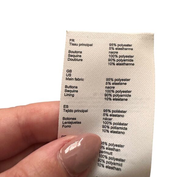 MAJE Raquine Sequined‎ Ruched Mini Dress NWT Sz 36 - Picture 7 of 7